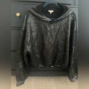 NWOT Anthropologie Pilcro Foil Hoodie Shimmer Cropped Sweatshirt